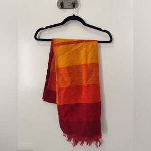 Striped Red and Orange Scarf